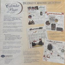 Creative Memories 12x12 Calendar Pages 5 Sheets 1 Side Plain 1 Side Calendar
