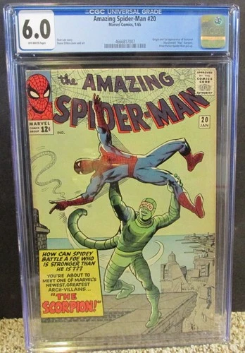 AMAZING SPIDER-MAN #20 CGC 6.0 ORIGIN & 1st App SCORPION! STAN LEE Story 1965