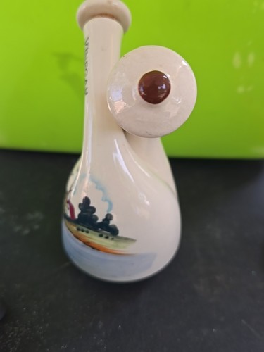 Oil Vinegar Cruet Ceramic Wind Mill Twisted Neck Dual Bud Vase Vintage - Picture 5 of 10