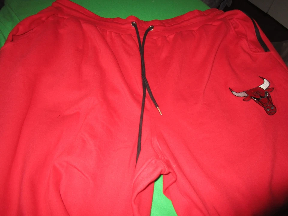 NEW NBA CHICAGO BULLS MENS JOGGER SWEAT PANTS RED 4XL - Image 4 of 4
