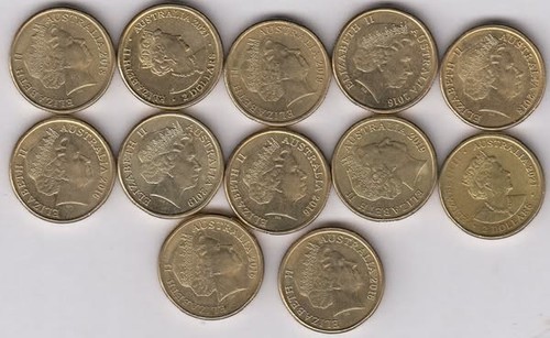 $2 Coloured Coins 2016-2021 , - (12) in great condition - as imaged - Picture 2 of 2