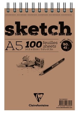 Sketch, Skizzenblock A5, 14,8x22cm, 90g, 100 Blatt, 