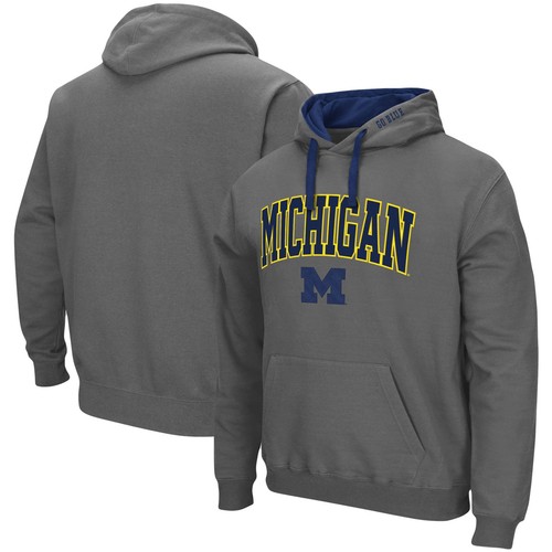 Pullover para hombre Coliseo carbón Michigan Wolverines arco grande y alto y logotipo 2.0 - Imagen 1 de 3
