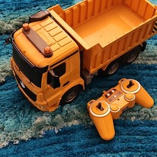 Yellow RC Dump Truck 2.4GHz Remote Control Plastic Toy Off-Road Vehicle