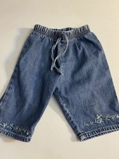 Baby Osh Kosh Vtg Size 2t Blue Denim With Embroidery