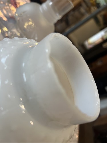 Vintage Hurricane Hobnail Lamp Shade Milk Glass - Picture 6 of 6