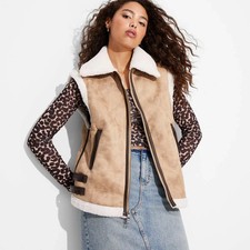 Wild Fable Women's Faux Shearling Vest Size XS