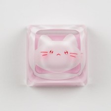 Artisan Keycap Pink Cat 1U Resin Mechanical Keyboard ESC Replacement Key