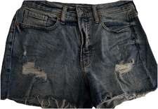 WOMENS OLD NAVY HIGH RISE O.G. STRAIGHT DENIM SHORTS-SIZE 8-MEDIUM BLUE