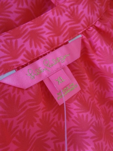 LILLY PULITZER PINK AND RED V NECK TUNIC WITH MULTI COLOURED PRINT DETAIL - S XL - Bild 7 von 7