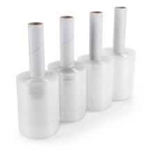 IDL 4 Rolls 5x1000' 80 Gauge Bundling Stretch Wrap Rolls Extended Core Clear