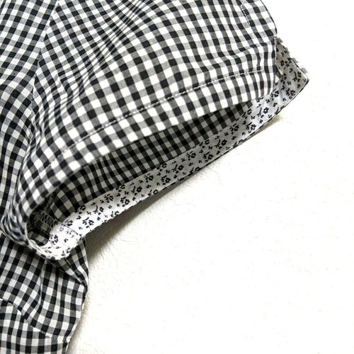 Fred Perry Gingham Check Floral Blouse Women's M Mint White/Black - Picture 13 of 18