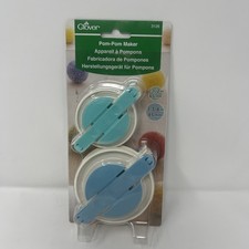 Clover Pom-Pom Maker Large Set 2pc 65mm 85mm Blue White New Craft Tool 3126