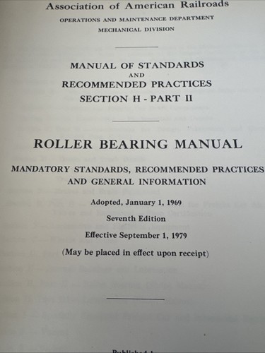 Association of American Railroads Roller Bearing Manual Standard Practices 1979 - Picture 5 of 24