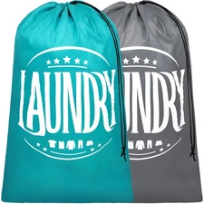 Travel Laundry Bag 2 Pack - Cruise Ship Essentials Large Dirty Clothes Organizer