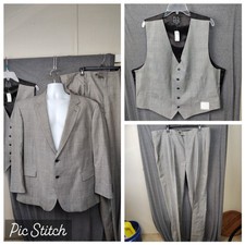 NWT Jos. A. Bank Suit Jacket 44L Black-N Glen Plaid Wool Windsor Traditional