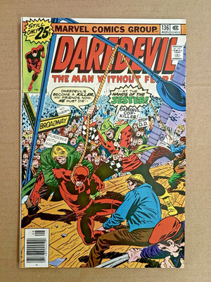 Daredevil #136 Aug 1976 Jester Wolfman Buscema Bronze Marvel FN/VF (7.0)
