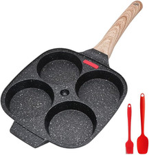 Spiegeleipfanne, Pancake Pfanne 4 Loch Augenpfanne Antihaft-Aluminium Pfanne Für