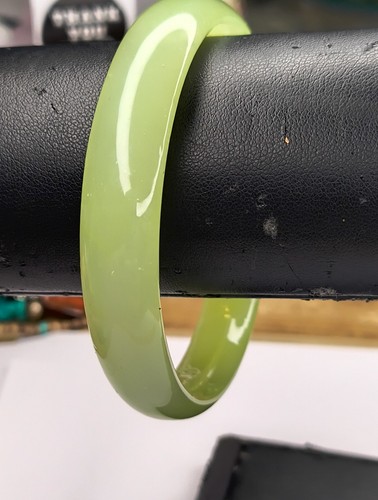 Vintage floreszierendes grünes Pekingglas?  Armreif Armband - Bild 3 von 7