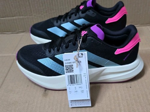 BNIB ADIDAS DURAMO SPEED 2 TRAINERS SIZE UK 6 BLACK / FLASH PINK BRAND NEW - Picture 2 of 11