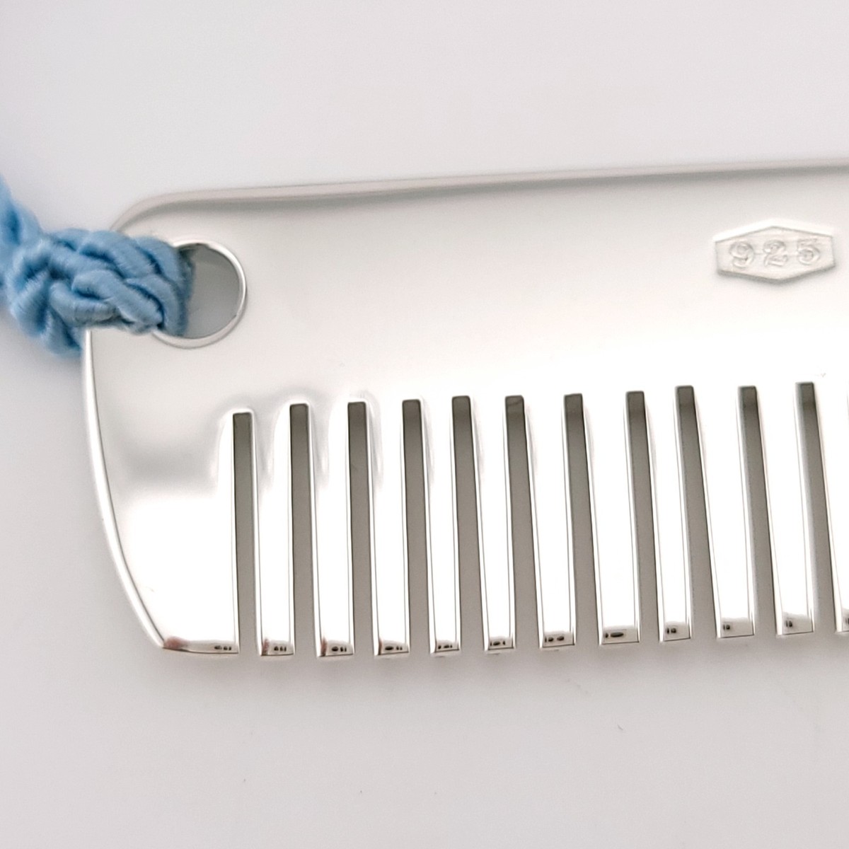 New Tiffany & Co. 1837 Sterling Silver Baby Comb With Blue Tassel
