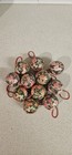 Set of 11 Decoupage style Christmas Tree Baubles,  floral decoration  5cm