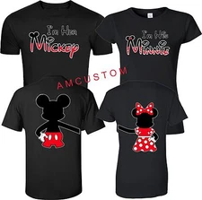 IM Her Mickey IM His Minnie LOVE  Matching Christmas Cute T-Shirts S-5XL