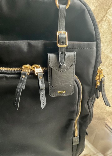 TUMI Voyageur Continental Black Carry On with Gold Hardware 2 wheels pristine - Picture 7 of 17