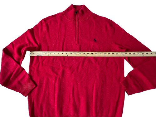 NEW POLO RALPH LAUREN RED WOOL ALPACA PONY MOCKNECK HALF ZIP SWEATER PULLOVER L - Picture 11 of 11