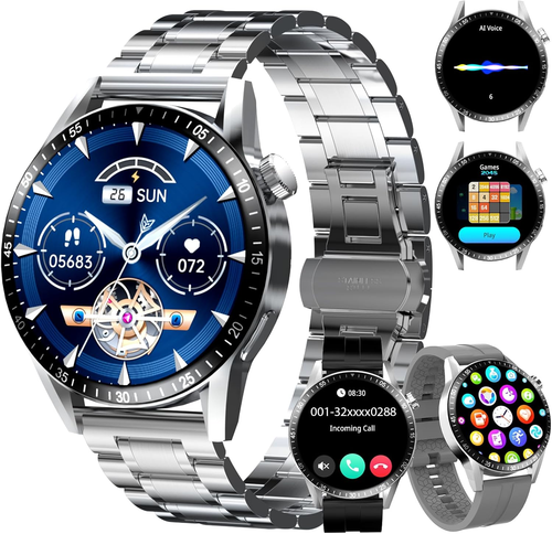Smartwatch Herren mit Telefonfunktion Gym Sportuhr Armbanduhr Watch Uhr