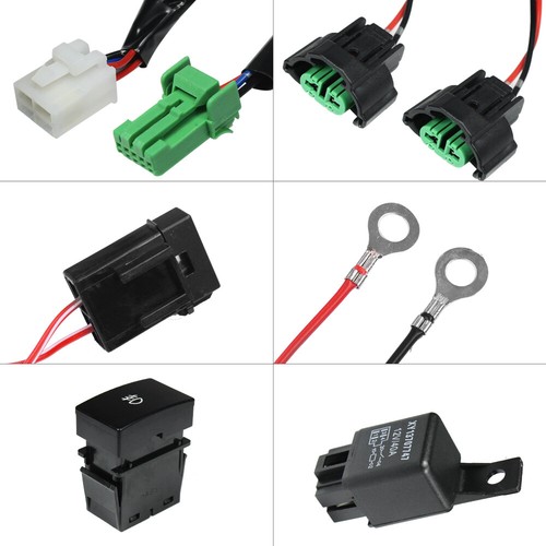 US Location H11 Fog Light Wiring Harness Switch Kit for Honda LED Relay 12V 40A - Picture 5 of 11