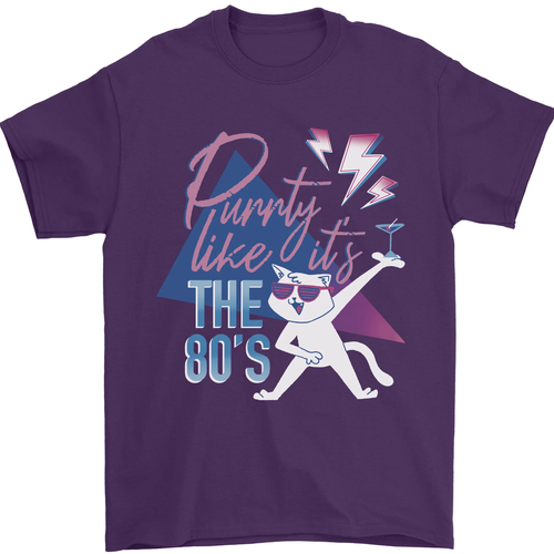 Gato Purrty Como It's The 80s Hombre Camiseta 100% Algodón - Imagen 9 de 102