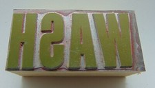 Vintage Printing Letterpress Print Block Wash