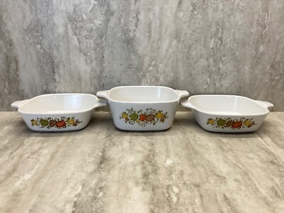 Spice of Life Corning Ware   1 @ 2 3/4 Cup / 2 @ 1  3/4 Cup  Vintage 1970's 