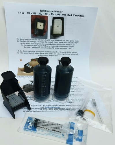 Refill Kit for Hp 303 & 303XL cartridges Black and Colour Matching Inks - Picture 3 of 6