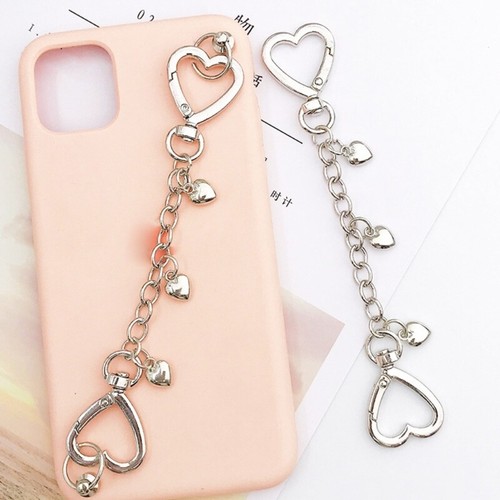 Y2K Style Double Headed Heart Lobster Keychain Metal Safety Clasp Chain Extender - Picture 6 of 7