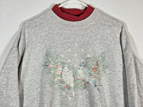 Vintage Bluejay Layered Grandma Sweatshirt Women’s Size Large Top Stitch - Bild 2 von 7