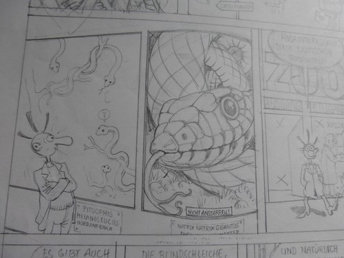Dessin original jumeaux Gerhard Seyfried timbre d'artiste 1997 serpents Let the - Photo 2 sur 5