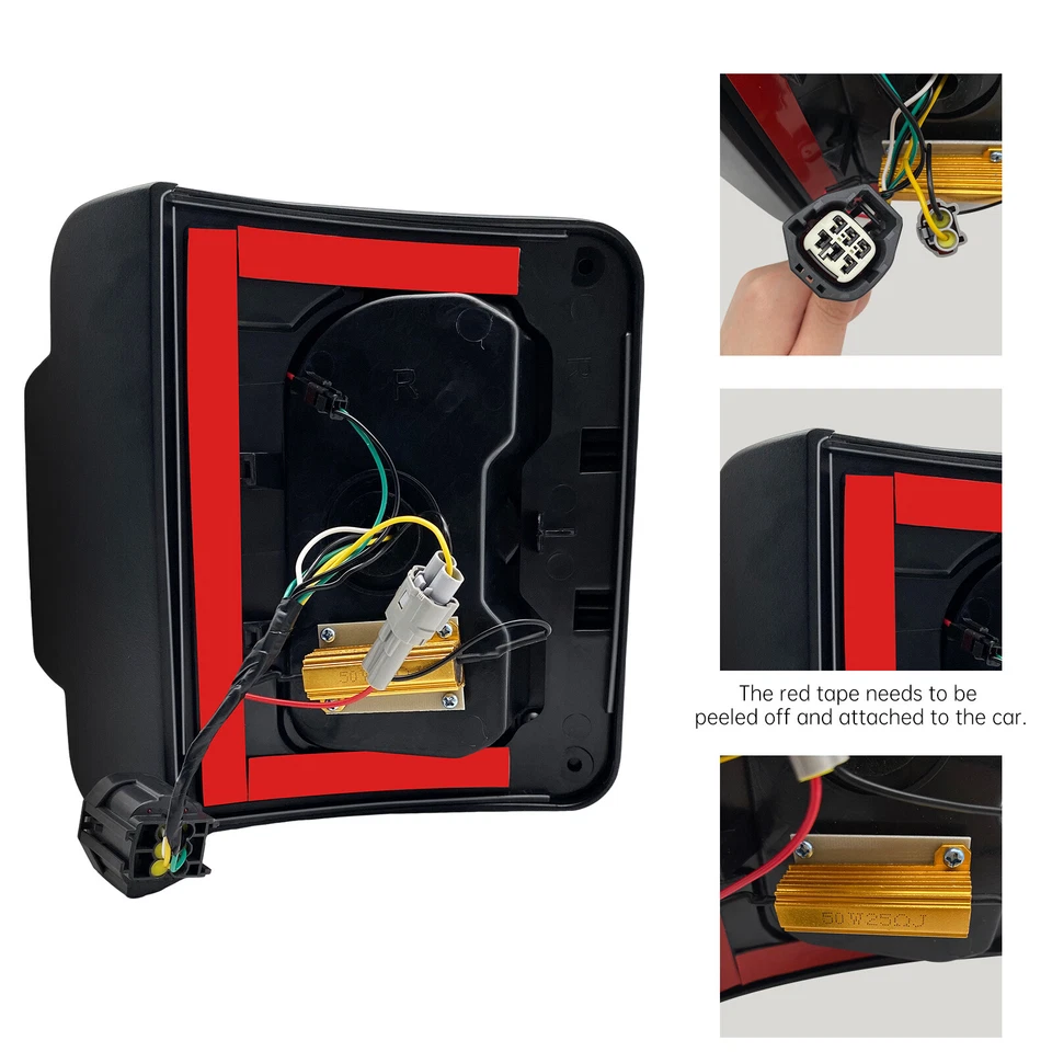 Smoked LED Tail Lights Rear Turn Signal Lamps For 2007-2018 Jeep Wrangler JK - Imagem 4 de 4