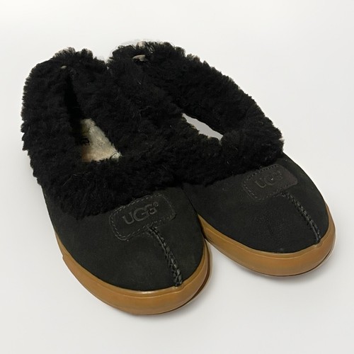 UGG Rylan 1871 Damen Gr. 9 Schwarz EUR 40 UK 7,5 Wildleder Mokassin Slipper Schuhe