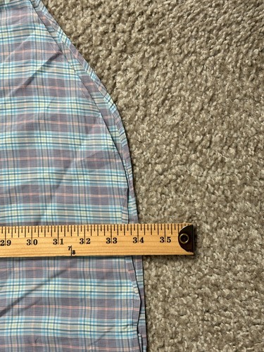 Peter Millar Shirt Mens 2XL Blue Purple Plaid Button Up Long Sleeve Cotton XXL - Picture 8 of 9