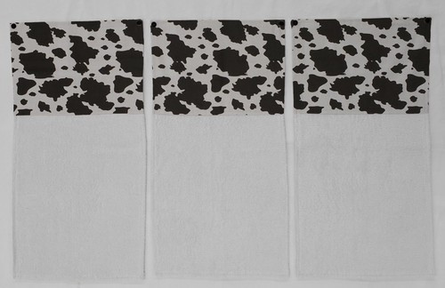 Black & White Cow Spots Wraparound Snap Hanging Towels - Picture 5 of 10