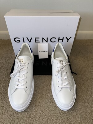 【関税&送料込み】Givenchy Low Top Sneaker With Logo $675 Givenchy City Sport Rear Logo Print Sneakers - WHT/BLUE