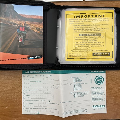 Vintage 1992 Case Logic 12 CD Disc Wallet CDW12 (New in Packaging/Paperwork) - Picture 7 of 7