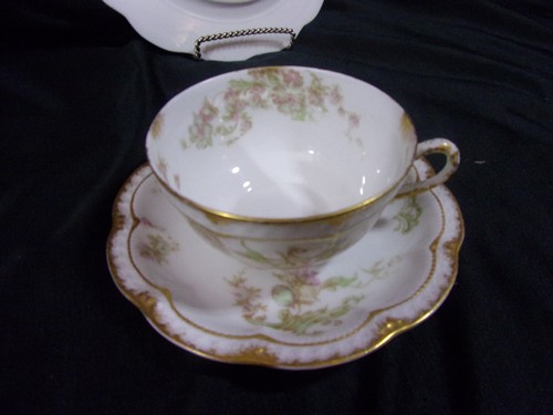 Haviland Co Limoges France Scalloped Double Gold 3 pc Cup-Saucer & 8.5" Plate - Picture 10 of 21
