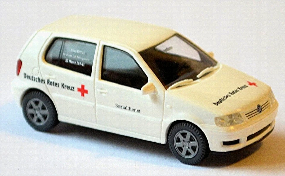 VW Polo 3 Tipo 6N Drk Magonza Tedesco Croce Rossa Sozialdienst 1:87 Wiking - Immagine 2 di 2