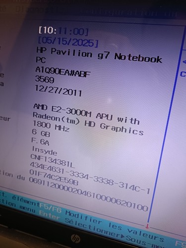 PC PORTABLE HP G7 - 1249SF VENDU AVEC CHARGEUR SANS DISQUE DUR - VOIR PHOTOS - Imagen 6 de 13