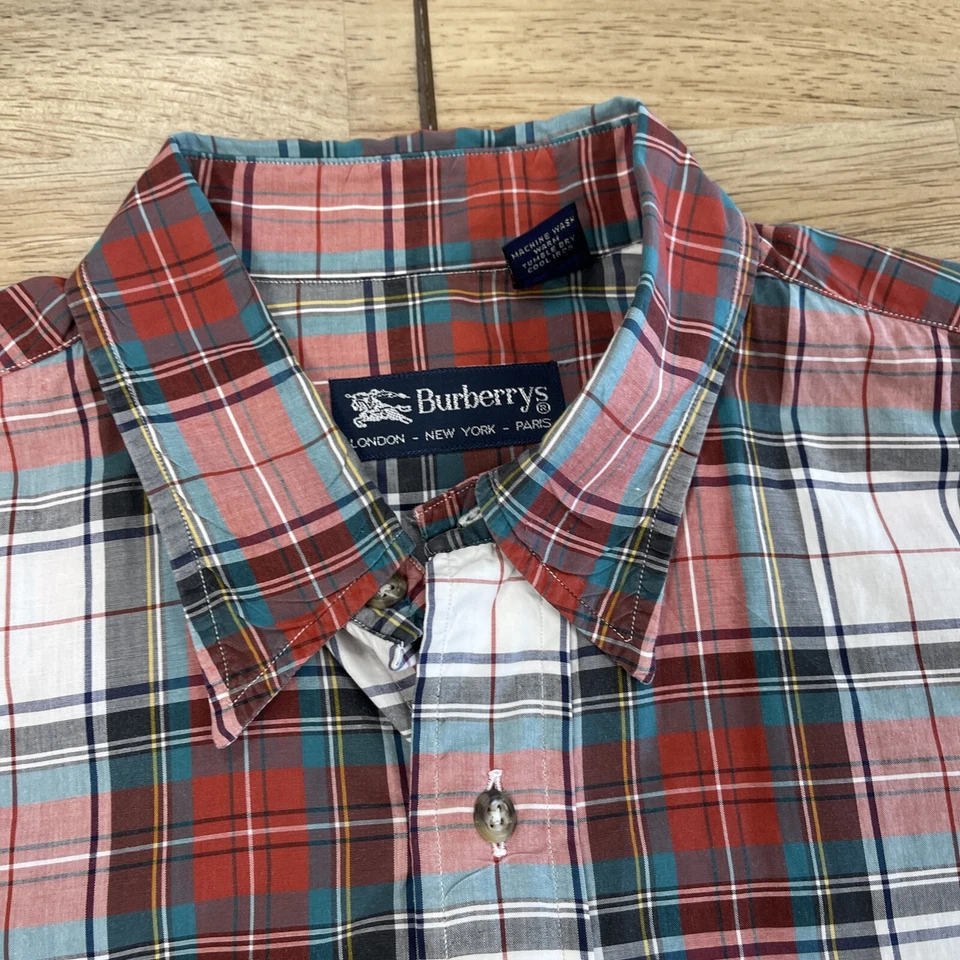 Para Hombres M Burberry London Nova Check 100% Algodón Importado Cuadros Abotonado EE. UU. Foto 4 de 4
