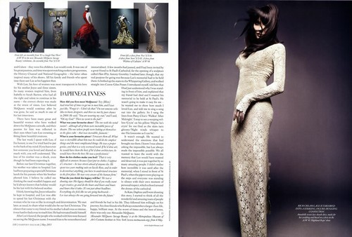 2011 Sundsbo Alexander McQueen Kate Moss Daphne Guinness EDITORIAL REVISTA - Imagen 4 de 5
