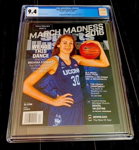 BREANNA STEWART ROOKIE COVER RC Sports Illustrated NO LABEL WNBA RARE CGC 9.4